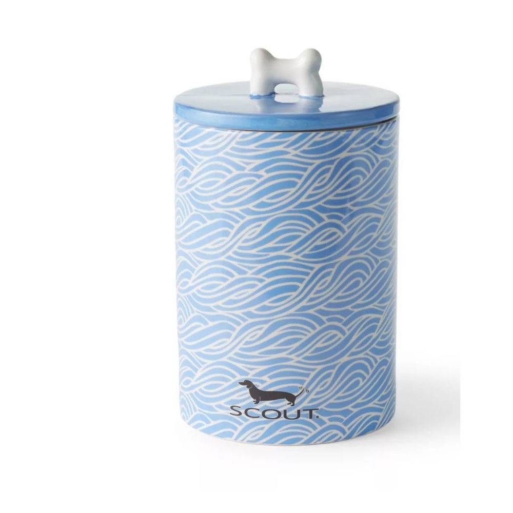 SCOUT 
Flow Rida Ceramic Pet Treat Canister with Scouts brand dachshund